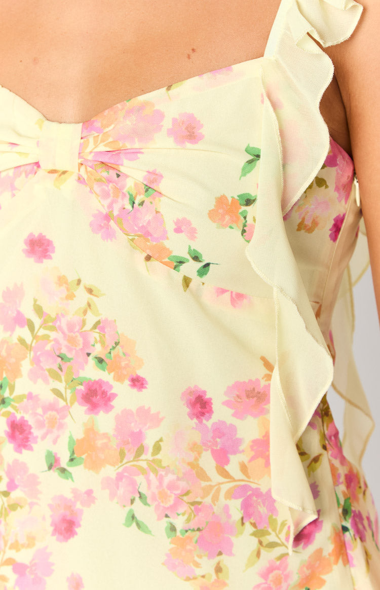 Joyce Yellow Bloom Mini Dress